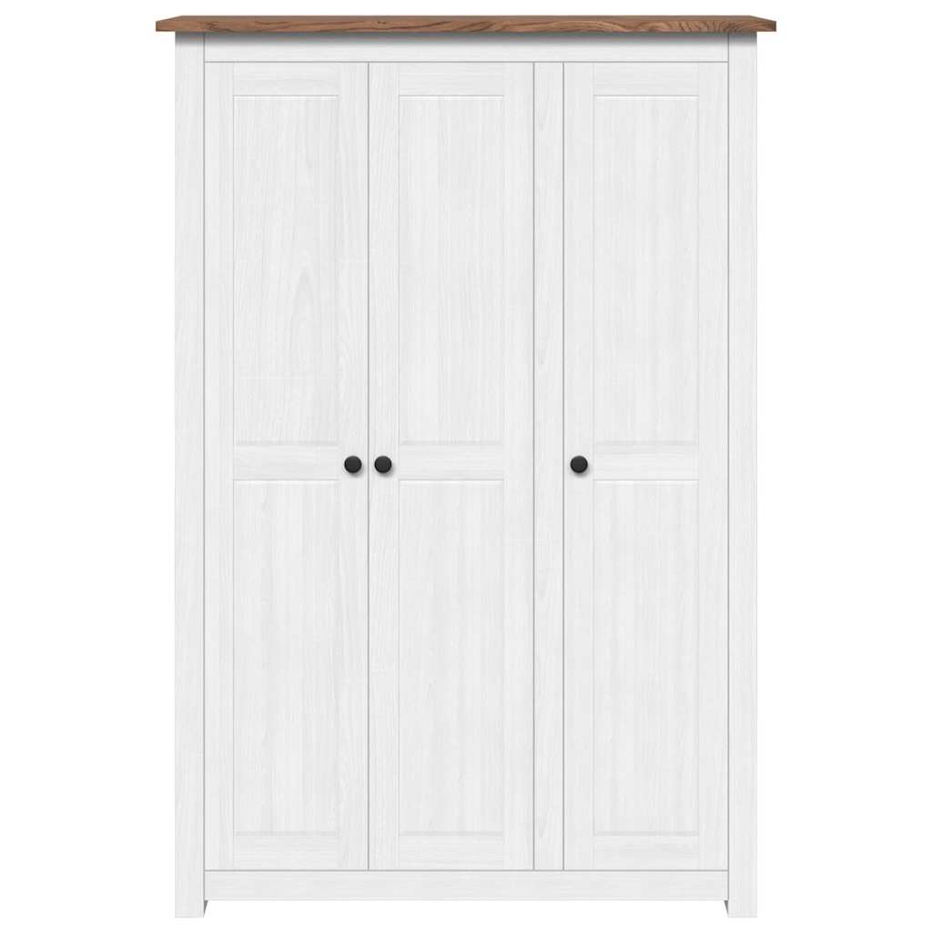 282663 vidaXL 3-Door Wardrobe White 118x50x171,5 cm Pine Panama Range 4