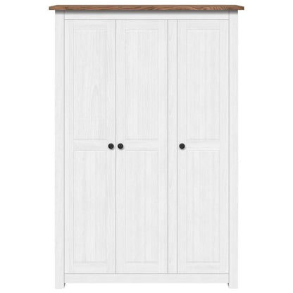 282663 vidaXL 3-Door Wardrobe White 118x50x171,5 cm Pine Panama Range 4