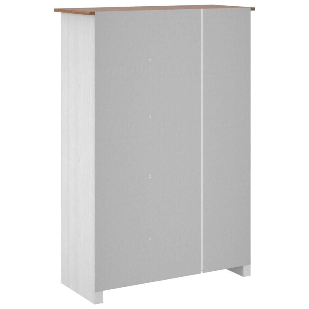 282663 vidaXL 3-Door Wardrobe White 118x50x171,5 cm Pine Panama Range 5