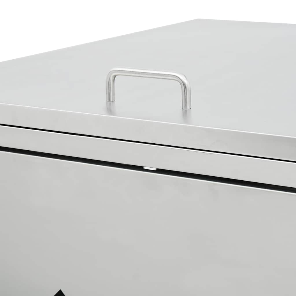 vidaXL Quadruple Wheelie Bin Shed 240 L Stainless Steel 4