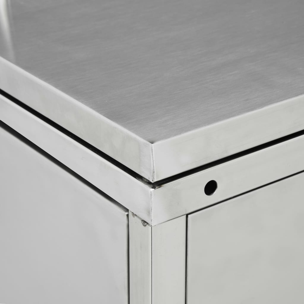 vidaXL Quadruple Wheelie Bin Shed 240 L Stainless Steel 5