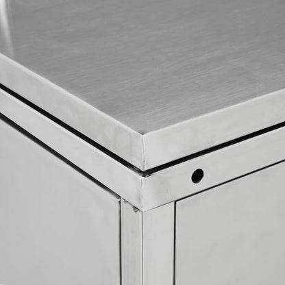 vidaXL Quadruple Wheelie Bin Shed 240 L Stainless Steel 5