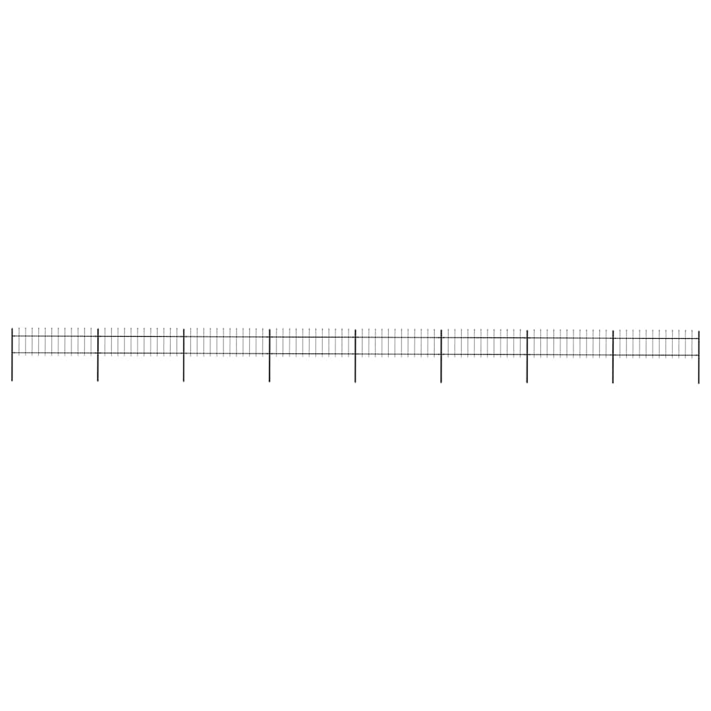 vidaXL Garden Fence with Spear Top Steel 1339x60 cm Black 1