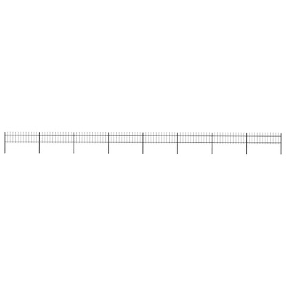 vidaXL Garden Fence with Spear Top Steel 1339x60 cm Black 1