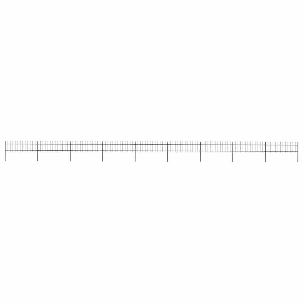vidaXL Garden Fence with Spear Top Steel 1506x60 cm Black
