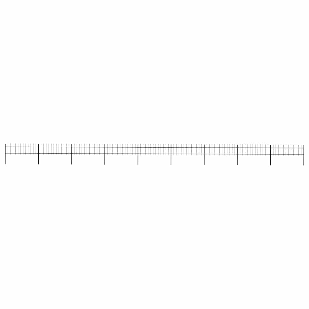 vidaXL Garden Fence with Spear Top Steel 1506x60 cm Black 1
