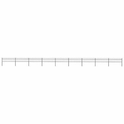 vidaXL Garden Fence with Spear Top Steel 1506x60 cm Black 1