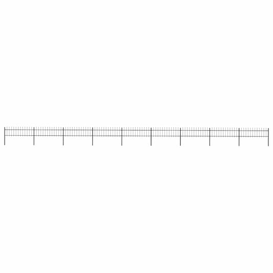 vidaXL Garden Fence with Spear Top Steel 1506x60 cm Black 1