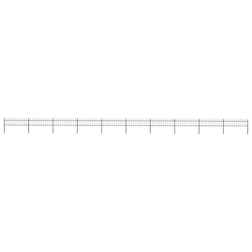vidaXL Garden Fence with Spear Top Steel 1673x60 cm Black