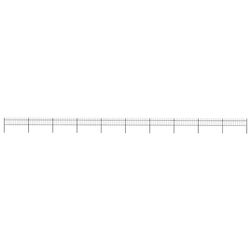 vidaXL Garden Fence with Spear Top Steel 1673x60 cm Black 1