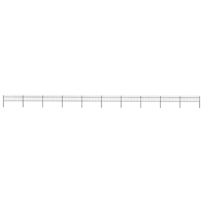 vidaXL Garden Fence with Spear Top Steel 1673x60 cm Black 1