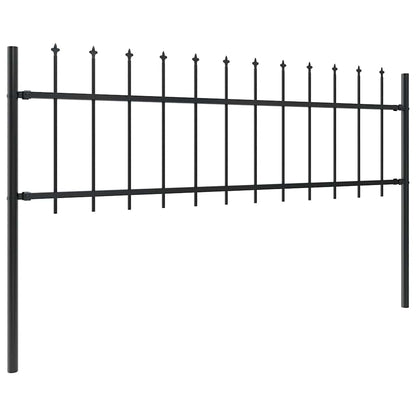 vidaXL Garden Fence with Spear Top Steel 1673x60 cm Black 2