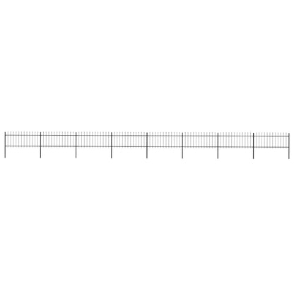 vidaXL Garden Fence with Spear Top Steel 1339x80 cm Black 1