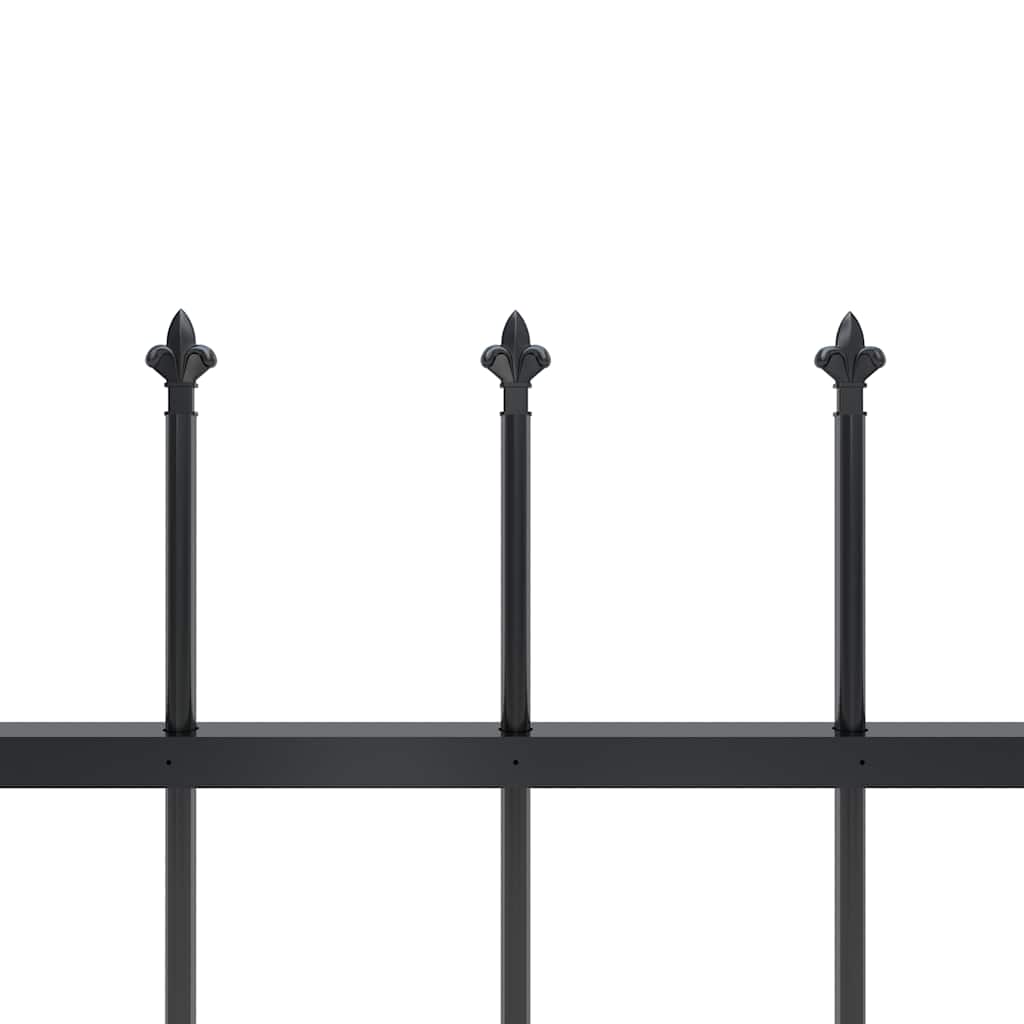 vidaXL Garden Fence with Spear Top Steel 1339x80 cm Black 4