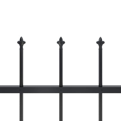 vidaXL Garden Fence with Spear Top Steel 1339x80 cm Black 4