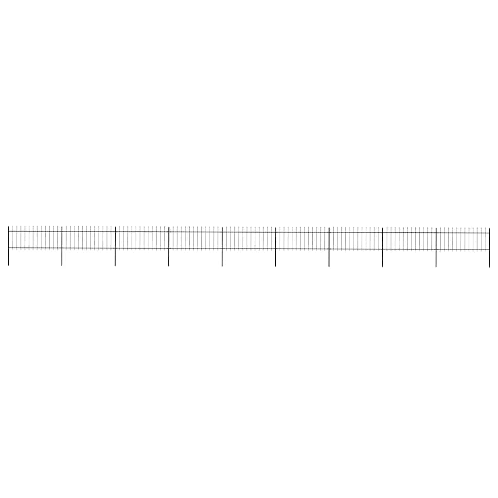 vidaXL Garden Fence with Spear Top Steel 1506x80 cm Black 1