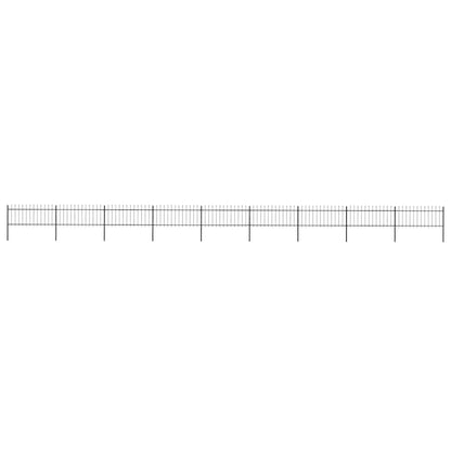 vidaXL Garden Fence with Spear Top Steel 1506x80 cm Black 1