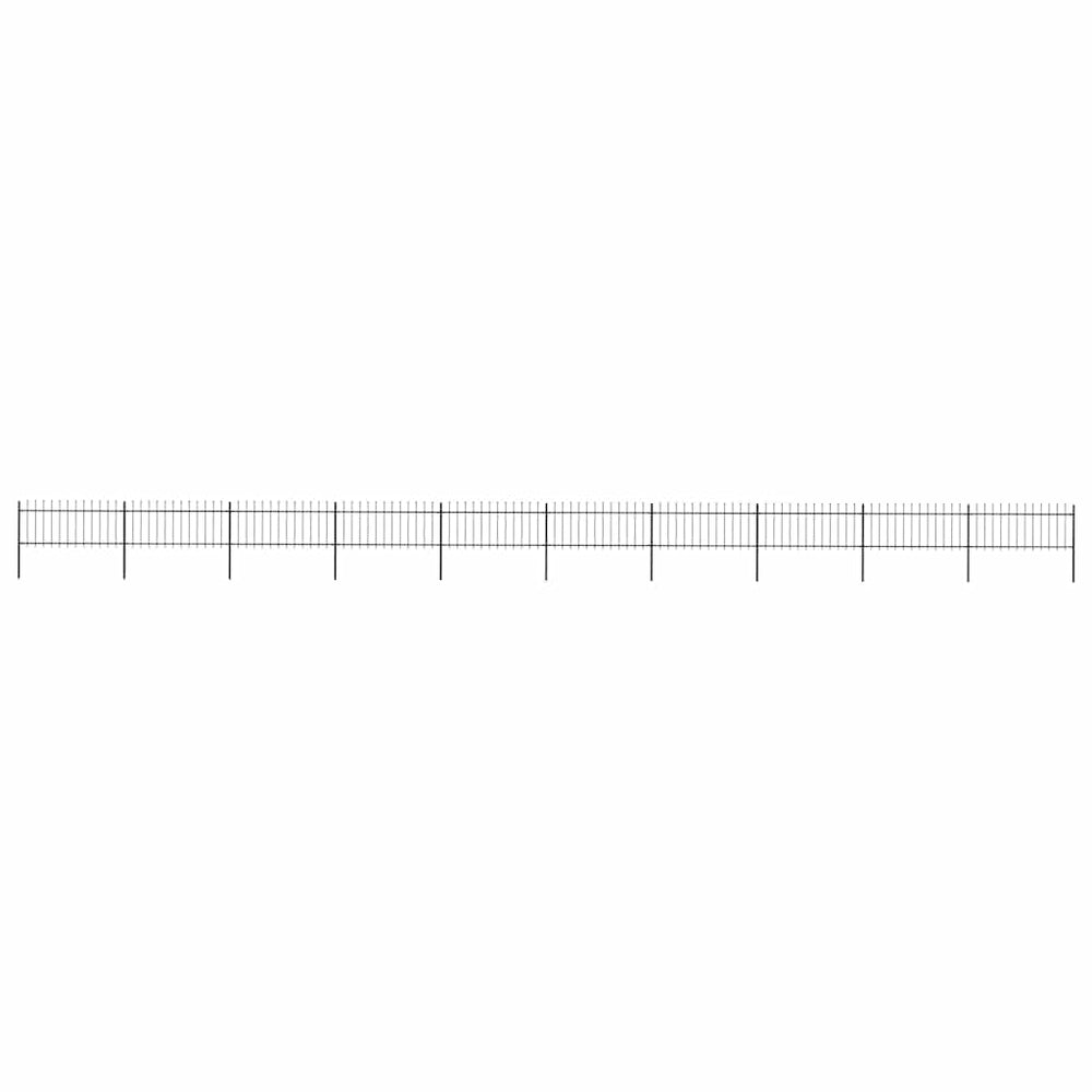 vidaXL Garden Fence with Spear Top Steel 1673x80 cm Black