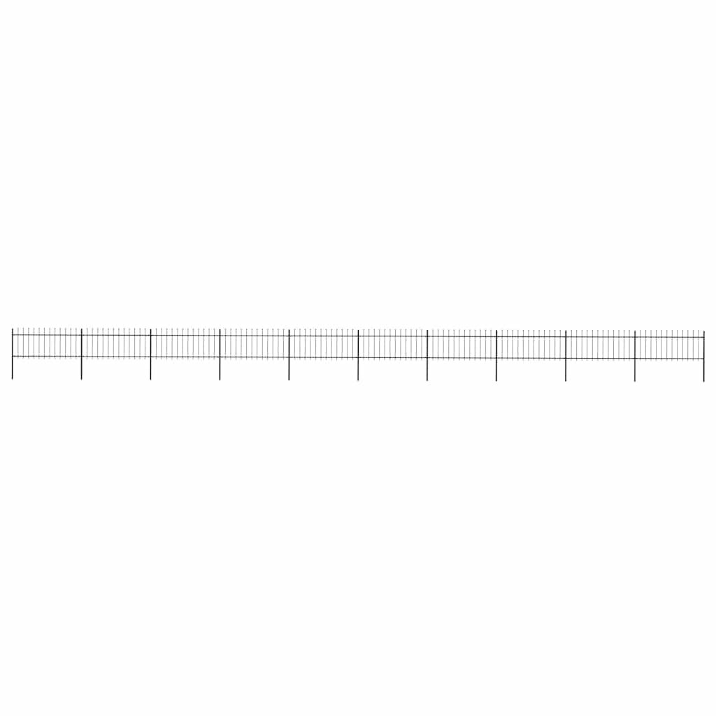 vidaXL Garden Fence with Spear Top Steel 1673x80 cm Black 1