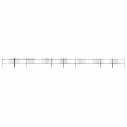 vidaXL Garden Fence with Spear Top Steel 1673x80 cm Black 1