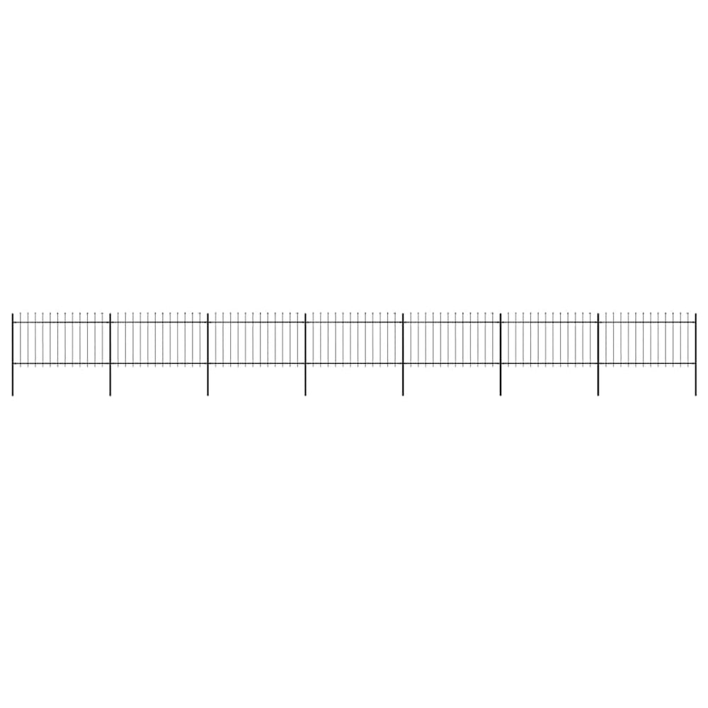 vidaXL Garden Fence with Spear Top Steel 1172x100 cm Black