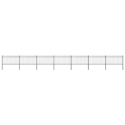 vidaXL Garden Fence with Spear Top Steel 1172x100 cm Black 1