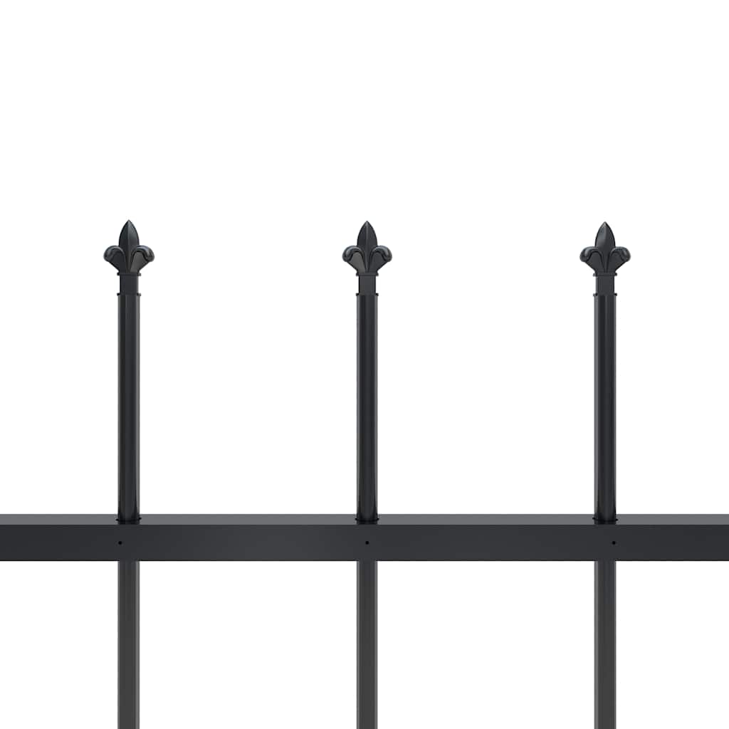 vidaXL Garden Fence with Spear Top Steel 1172x100 cm Black 4