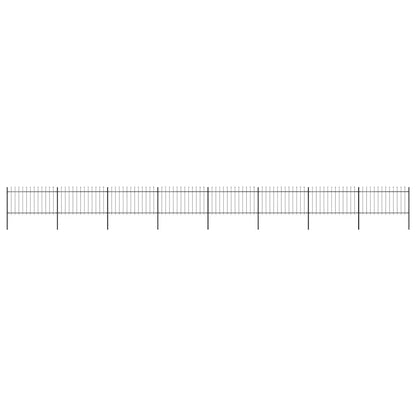 vidaXL Garden Fence with Spear Top Steel 1339x100 cm Black 1