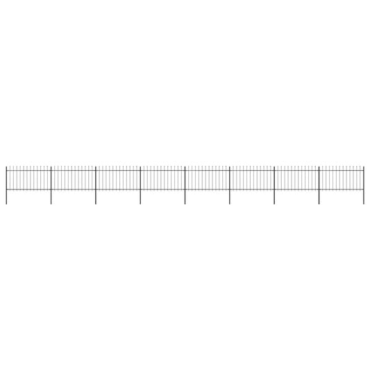vidaXL Garden Fence with Spear Top Steel 1339x100 cm Black 1