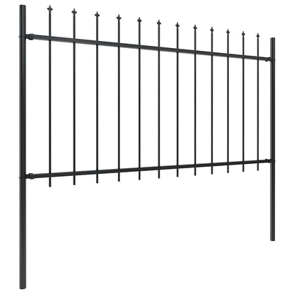 vidaXL Garden Fence with Spear Top Steel 1339x100 cm Black 2