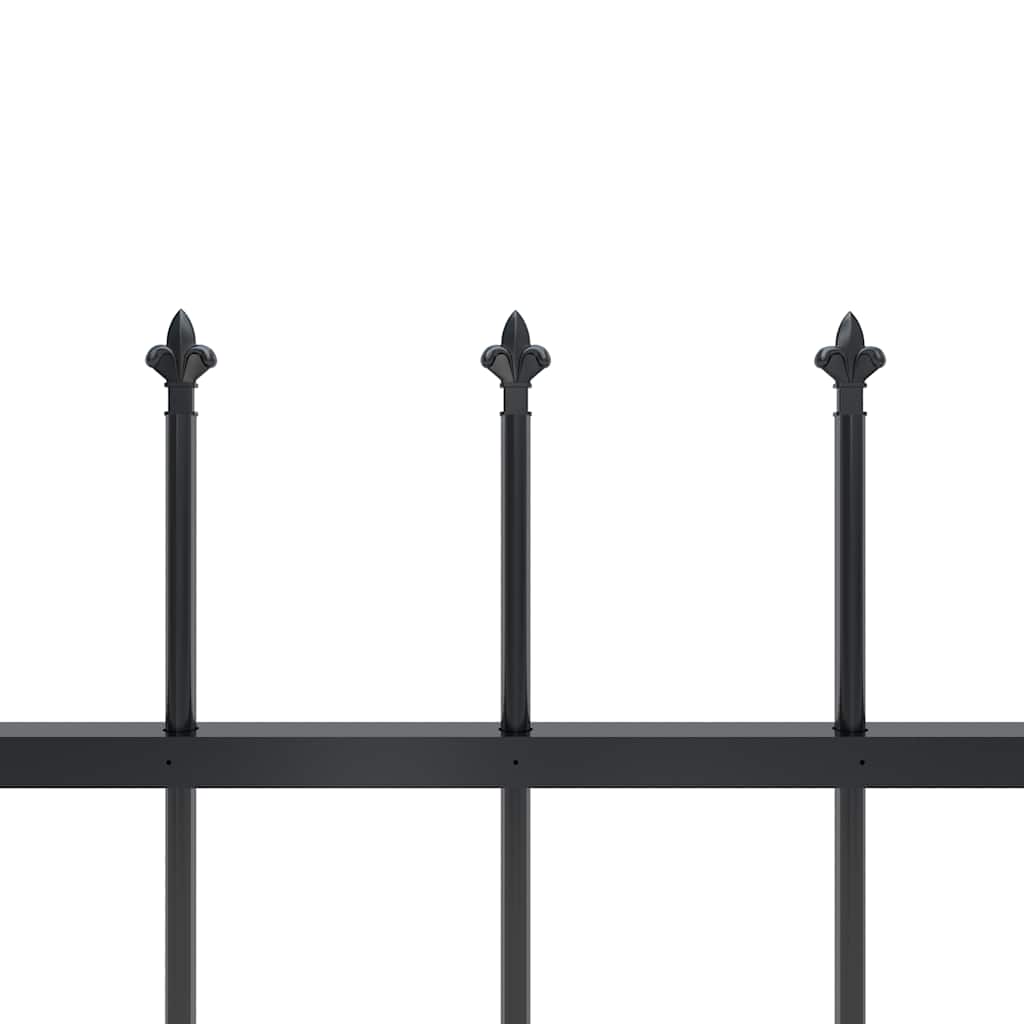 vidaXL Garden Fence with Spear Top Steel 1339x100 cm Black 4