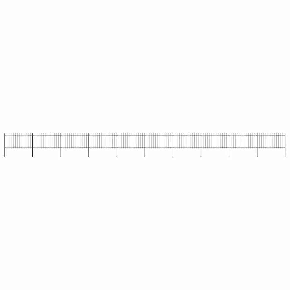 vidaXL Garden Fence with Spear Top Steel 1673x100 cm Black