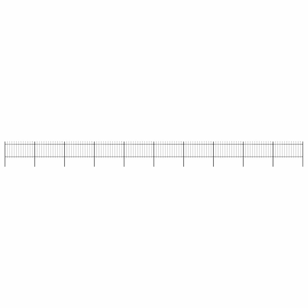 vidaXL Garden Fence with Spear Top Steel 1673x100 cm Black 1