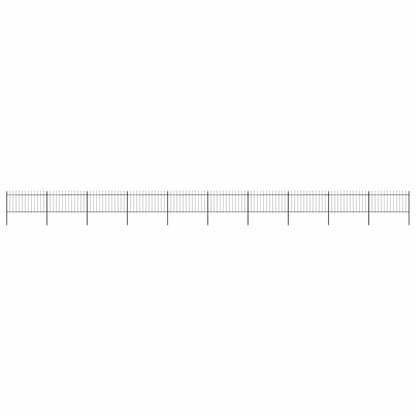 vidaXL Garden Fence with Spear Top Steel 1673x100 cm Black 1