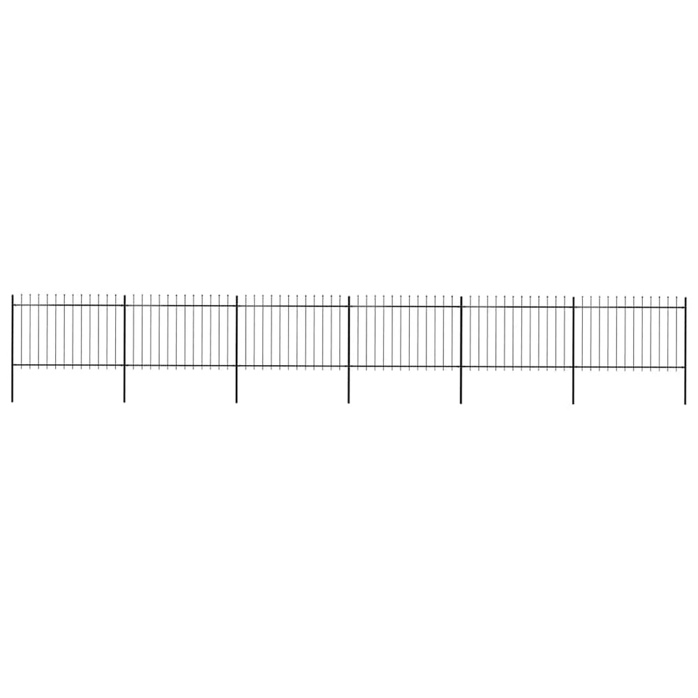vidaXL Garden Fence with Spear Top Steel 1005x120 cm Black