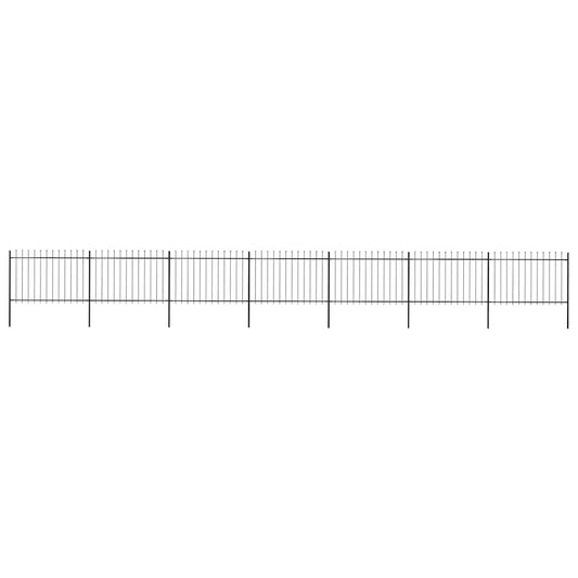 vidaXL Garden Fence with Spear Top Steel 1172x120 cm Black 1