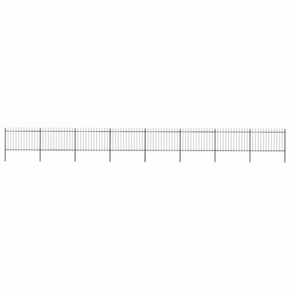 vidaXL Garden Fence with Spear Top Steel 1339x120 cm Black 1