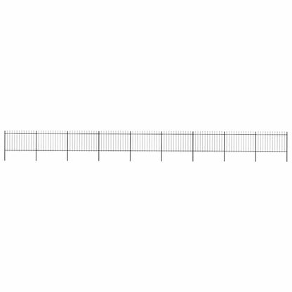 vidaXL Garden Fence with Spear Top Steel 1506x120 cm Black 1