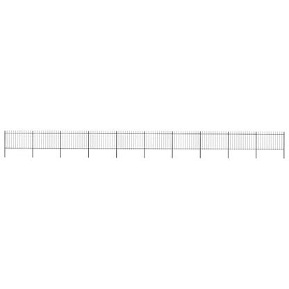 vidaXL Garden Fence with Spear Top Steel 1673x120 cm Black 1