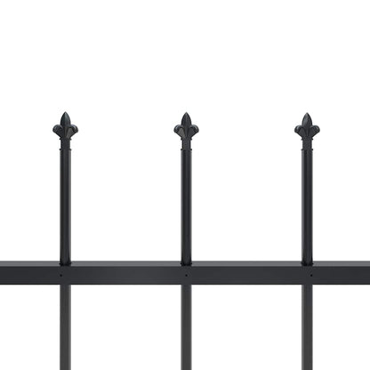 vidaXL Garden Fence with Spear Top Steel 1673x120 cm Black 4