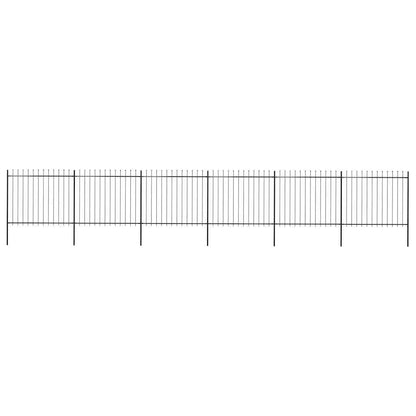 Garden Fence with Spear Top Steel 337x150 cm Black Height 150 cm 1005 cm