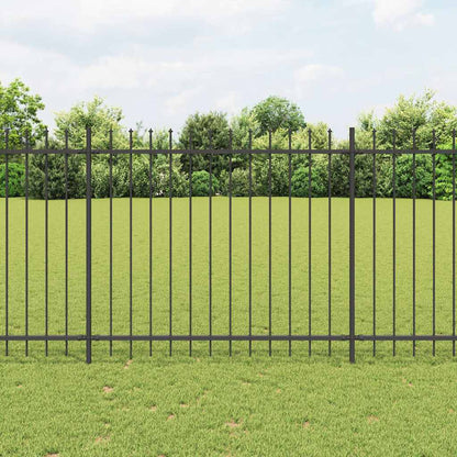 Garden Fence with Spear Top Steel 337x150 cm Black Height 150 cm 1005 cm