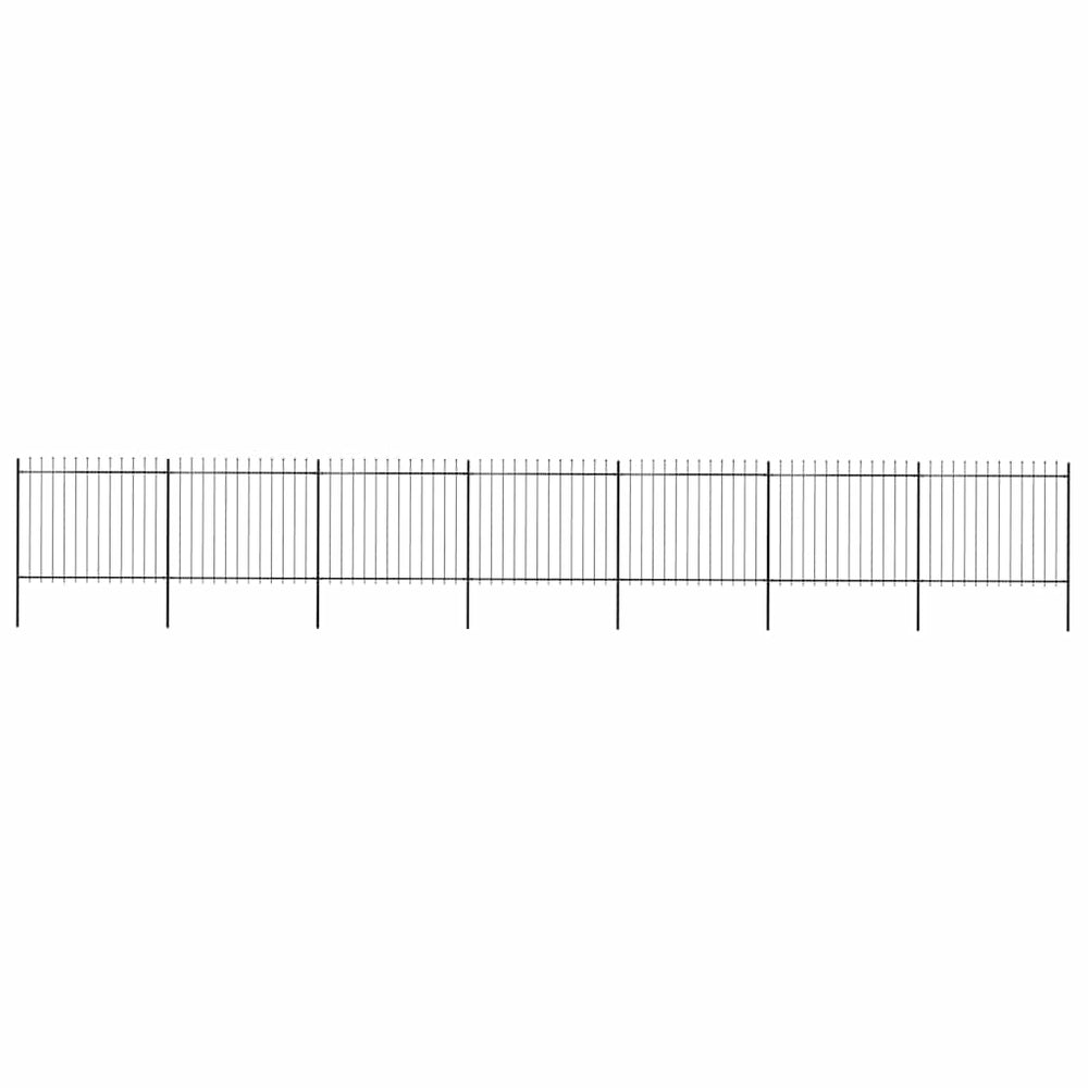 vidaXL Garden Fence with Spear Top Steel 1172x150 cm Black