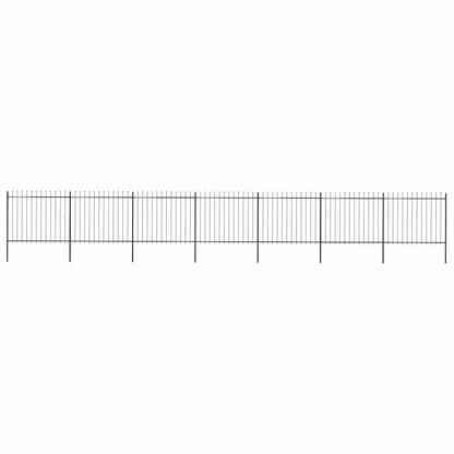 vidaXL Garden Fence with Spear Top Steel 1172x150 cm Black 1