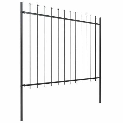 vidaXL Garden Fence with Spear Top Steel 1172x150 cm Black 2