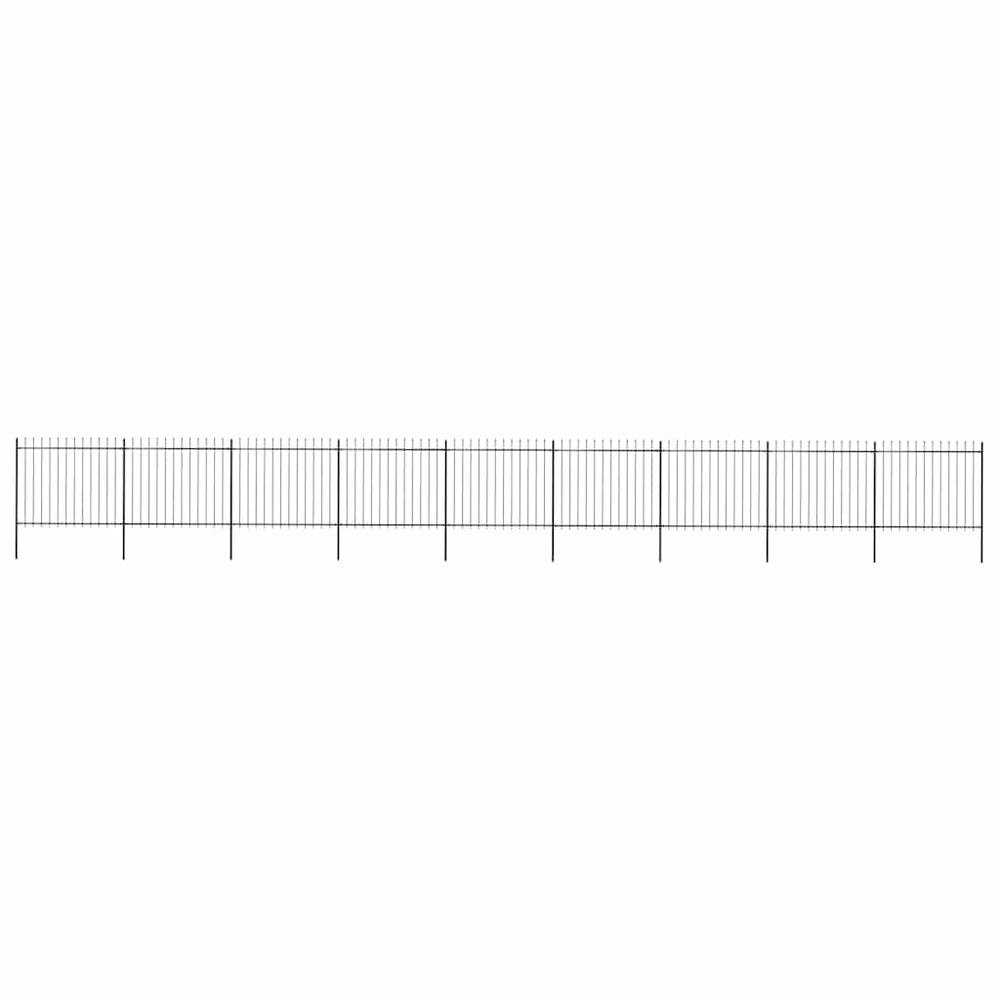 vidaXL Garden Fence with Spear Top Steel 1506x150 cm Black