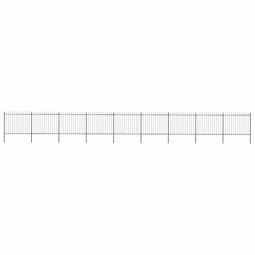 vidaXL Garden Fence with Spear Top Steel 1506x150 cm Black 1