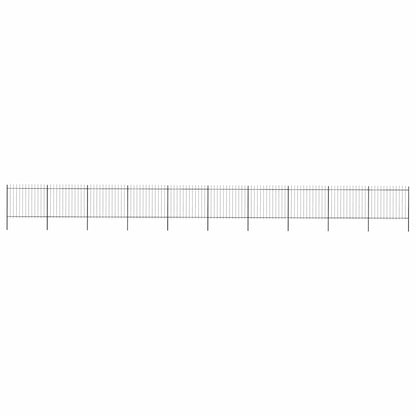 vidaXL Garden Fence with Spear Top Steel 1673x150 cm Black 1
