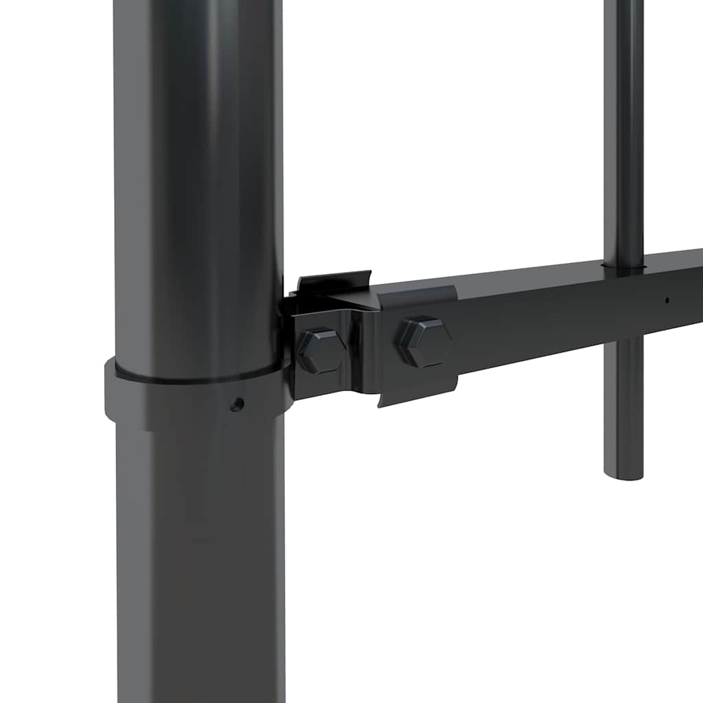 vidaXL Garden Fence with Hoop Top Steel 1506x60 cm Black 4