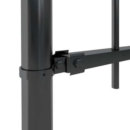 vidaXL Garden Fence with Hoop Top Steel 1506x60 cm Black 4